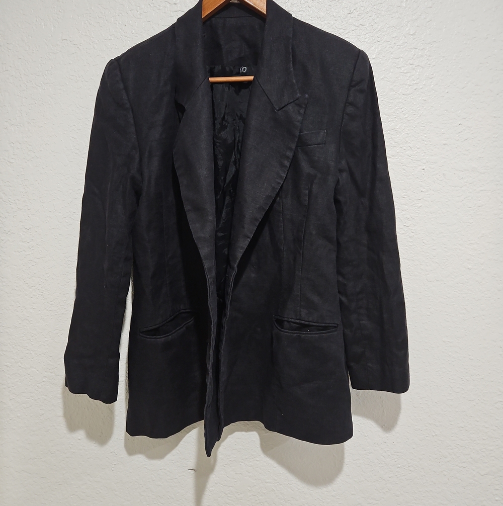 Elliott Lauren Black Open-Front Blazer Jacket